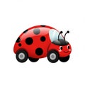 Red Ladybug Shaped Car Illustration Royalty Free Stock Photo