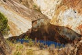 Red lake, acid mine drainage.