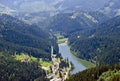 Red Lake Lacul Rosu aerial view, Romania