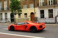 Red Lamborghini on London streets