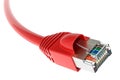 Red Lan Cable, 3D rendering Royalty Free Stock Photo