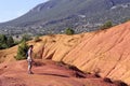 Red landscape dug by six generations of miners ocher Colorado Pr