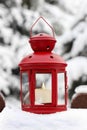 Red lantern in garden Royalty Free Stock Photo