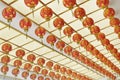 Red Lantern hang on ceiling Royalty Free Stock Photo