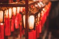 red lantern inside Man Mo Temple at Hollywood road, Sheung Wan district, Hong Kong, landmark and popular for tourist Royalty Free Stock Photo