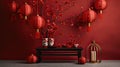 Red lanterns chinese new year decoration Royalty Free Stock Photo