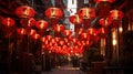 Red lanterns chinese new year decoration Royalty Free Stock Photo