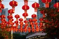 Red lanterns in the city of Ho Chi Minh, Vietnam, Red lanterns for Chinese New Year in the city of Bangkok, AI Generated