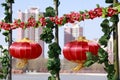 Red lanterns in new year Royalty Free Stock Photo