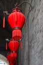 Red lanterns on the street in Xi`an, China