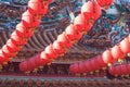 Red lanterns, temple, building Asia, design architecture Royalty Free Stock Photo