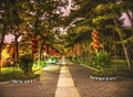 Red Lanterns Temple of Sun Park Night Beijing China Royalty Free Stock Photo