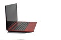 Red laptop with black screen. Royalty Free Stock Photo