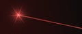 Red laser beam light effect isolated on transparent background