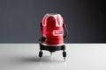 Red laser level tool on grey background Royalty Free Stock Photo