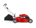 Red Lawn Mower Isolated Royalty Free Stock Photo