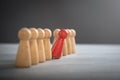 Red leader figure. Teamwork. Recruitment. Leadership Royalty Free Stock Photo