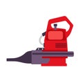 Red leaf blower vector icon illustration isolated white equipment design symbol. Garden element art fall tool shape work. Lawn