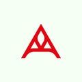 Red with Leaf Creative and Unique Letter A Logo Royalty Free Stock Photo
