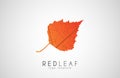 Red leaf symbol logo. Creative design. Autumn Royalty Free Stock Photo