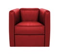 Red leather armchair isolated Royalty Free Stock Photo