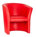 Red leather armchair isolated on white Royalty Free Stock Photo