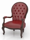 Red leather armchair over the white Royalty Free Stock Photo