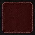 Red leather background with white seam Royalty Free Stock Photo