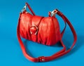 Red leather bag Royalty Free Stock Photo