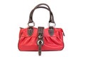 Red leather bag front Royalty Free Stock Photo