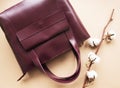 Red leather bag Royalty Free Stock Photo