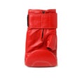 Red leather boxing glove isolated on white background, sports equipment Royalty Free Stock Photo