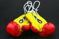 Red leather boxing gloves isolated , Boxing gloves background, popular sport for fighter