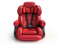 A red leather car seat with black belts Royalty Free Stock Photo