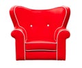 Red leather chair isolated Royalty Free Stock Photo