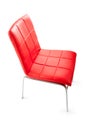 Red leather chair isolated on the white Royalty Free Stock Photo