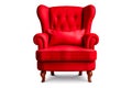 Red leather chair isolated on white background Royalty Free Stock Photo