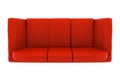 Red leather couch isolated on white. top view