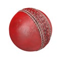 Red leather cricket ball isolated on white. 3D illustration Royalty Free Stock Photo