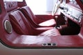 Red leather details in vintage car Royalty Free Stock Photo