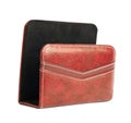 Red leather envelope holder isolated Royalty Free Stock Photo