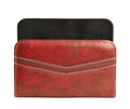 Red leather envelope holder isolated Royalty Free Stock Photo