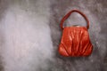 Red leather handbag, retro styled