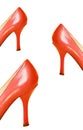 Red Leather High Heel Shoes Royalty Free Stock Photo