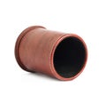 Red leather pen holder cylinder Royalty Free Stock Photo