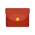 Red leather purse, money and finance vector Illustration on a white background Royalty Free Stock Photo