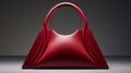 Luxury Red Leather Handbag With Sculptural Form And Feminine Curves Royalty Free Stock Photo