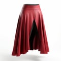 Stylish Red Leather Skirt: 3d Printed, Split Toning, Unreal Engine 5