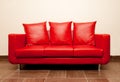 Red leather sofa Royalty Free Stock Photo