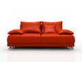 Red leather sofa